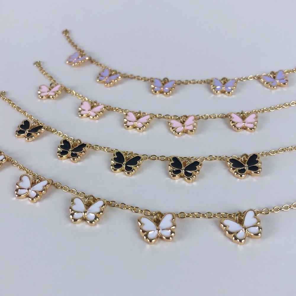 Dainty Gold Butterfly Necklace & Bracelet Set